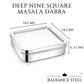 Stainless Steel Deep Square[See through Lid] Masala Dabba | Spice Box | Dry Fruit Box  with 9 Square Inner Cups and a Spoon