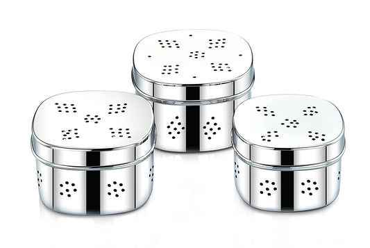 SQUARE DEEP Fridge Container, Keeps Herbs/Veggies Fresh for Longer Duration(Available as set of 3 :Small- 600ml, Medium -800ml & large -1000ml) - Radiance Steel | Manufacturers of Premium stainless steel lunchbox | masala dabba | Canisters | kitchen storage containers