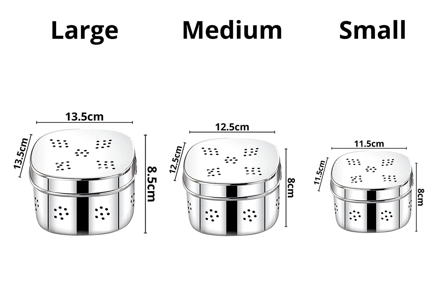 SQUARE DEEP Fridge Container, Keeps Herbs/Veggies Fresh for Longer Duration(Available as set of 3 :Small- 600ml, Medium -800ml & large -1000ml) - Radiance Steel | Manufacturers of Premium stainless steel lunchbox | masala dabba | Canisters | kitchen storage containers